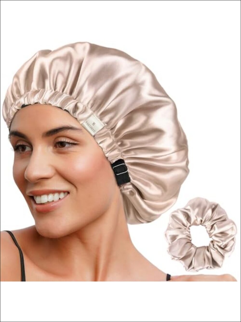 Adjustable Satin Bonnet Hair Wrap for Frizz Prevention Sleep Cap